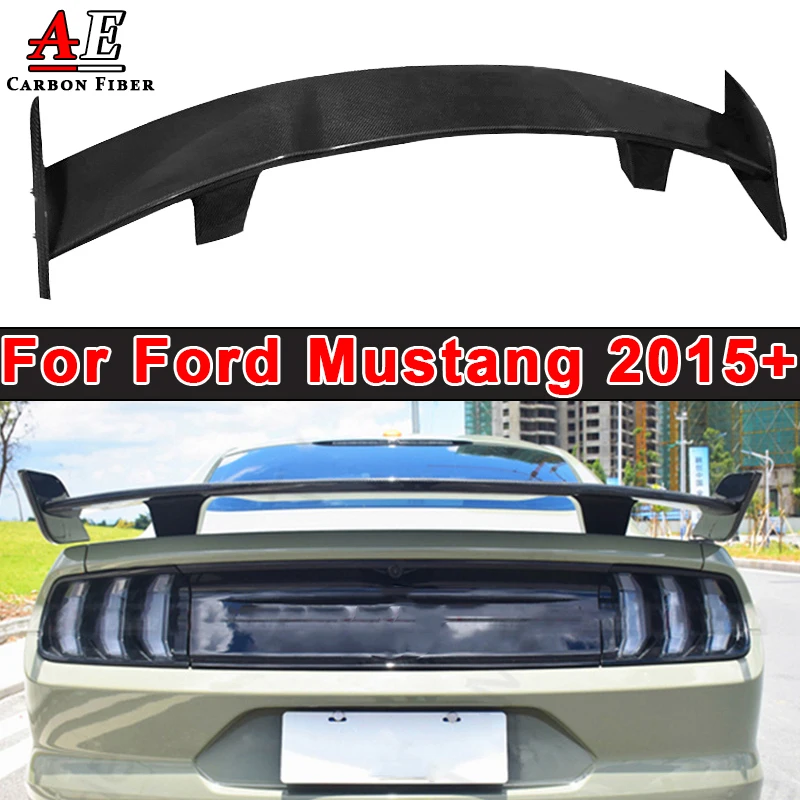 

FRP из углеродного волокна задний спойлер для багажника, направляющее крыло, заднее крыло, разветвитель губ для Ford Mustang, спойлер, автомобильный диффузор, комплект кузова