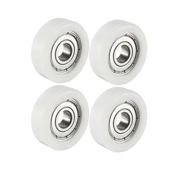 4pcs 8x12x32mm 608ZZ Ball Bearing Guide Pulley Roller Round Wheel Double Metal Shielded (GCr15) Chrome Steel Bearings