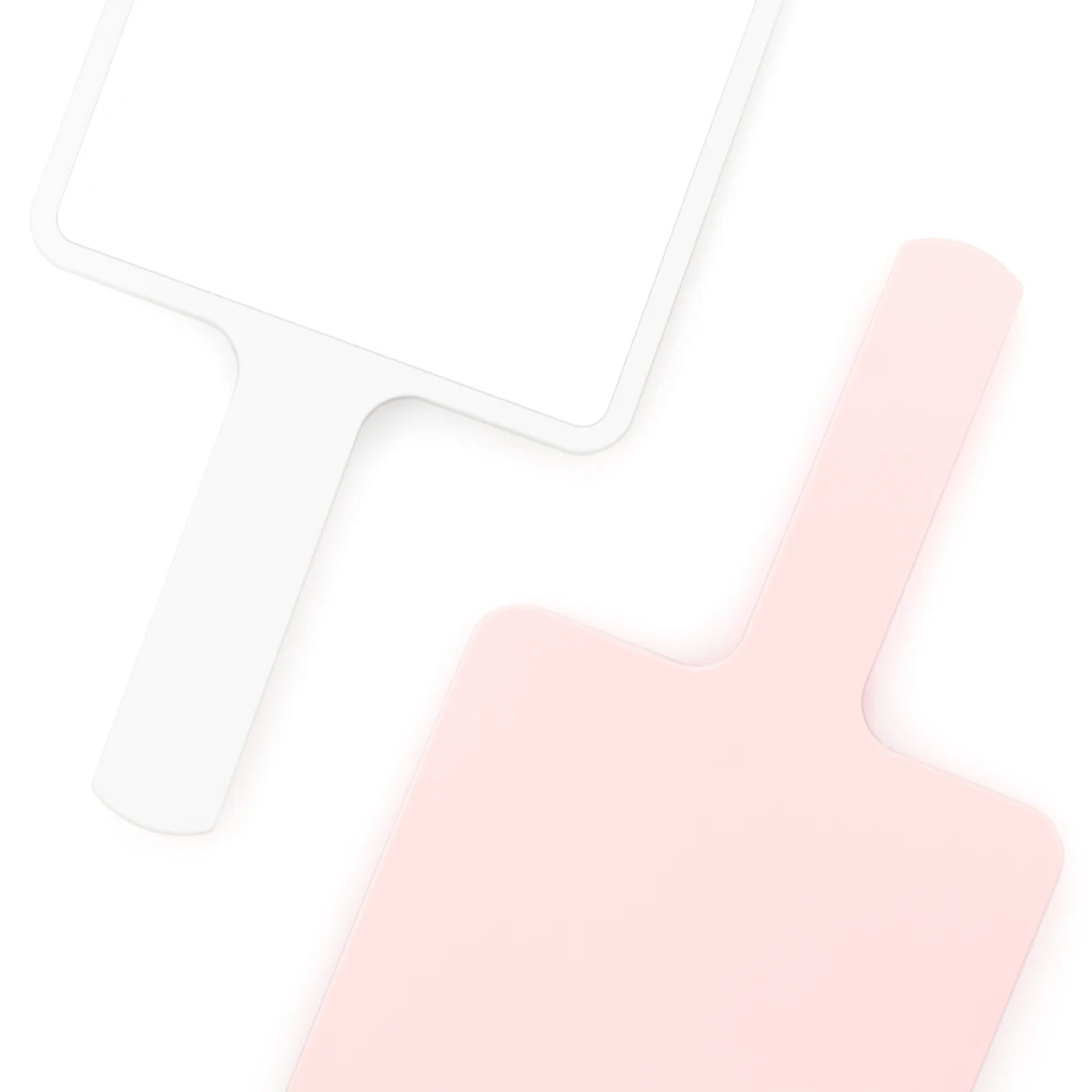 Autumnfish Large Makeup Mirror Hand-held Makeup Mirror White Pink HD Cosmetic Comfortable Portable Simple Design makeup mirror
