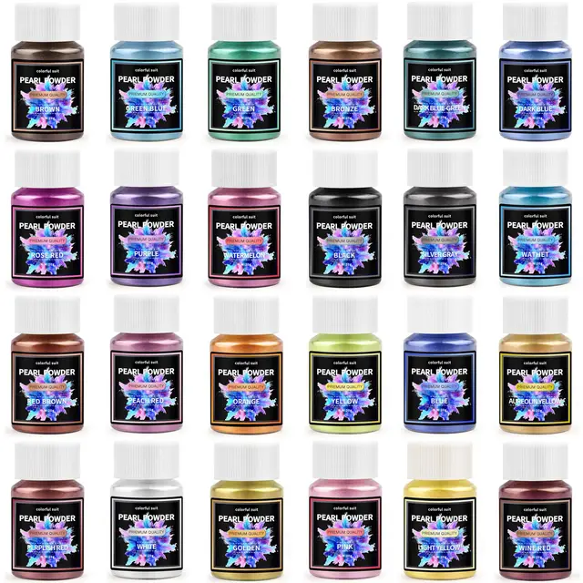 24Color Pearlescent Powder Pigment Colorant Dye Soap Candle Epoxy Resin Dye Pearl Pigment DIY Jewelry Crafts Making Supplies