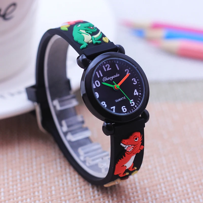 Fashion New Cool Cartoon Dinosaur Digital Quartz Watches For Children Boys Girls Little Baby Students Learn Time Cute Waterproof 4