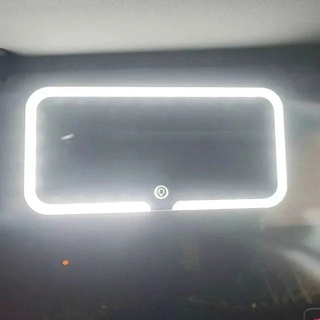 Intelligent Touch LED Mirror Rechargeable Makeup Mirror Size 23.5*12.7cm Car Vanity Mirror 600 MAh Lithium Battery Compact Size 3