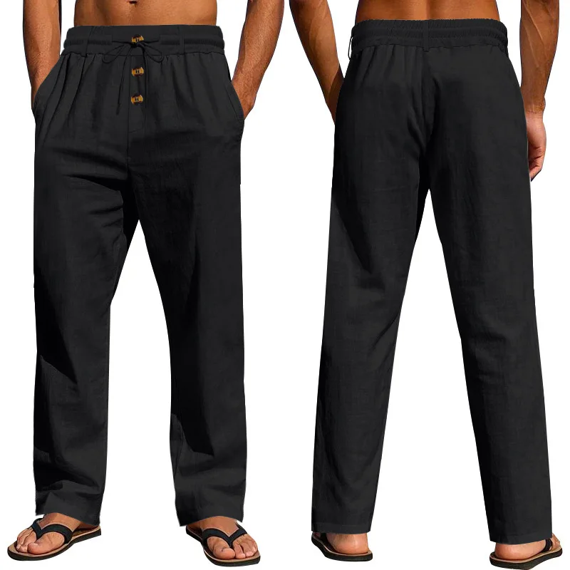 2025, Frühjahr/Sommer Neue männer Baumwolle Leinen Hosen Sommer Mode Lässig Einfarbig Lose Plus Größe S-XXXL – Detail 15