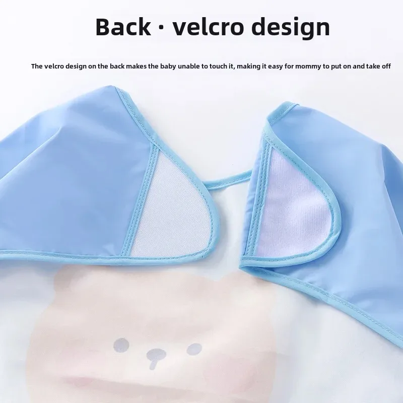 Long Sleeve Apron for Babies Waterproof Paint Drawing Anti Dirty Feeding Coat Child Eating Coverall Protective Clothing