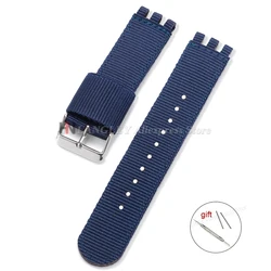 Green & Black Sport Nylon Watchband - Fabric Weave Wristband Replacement - 20mm (Blue)