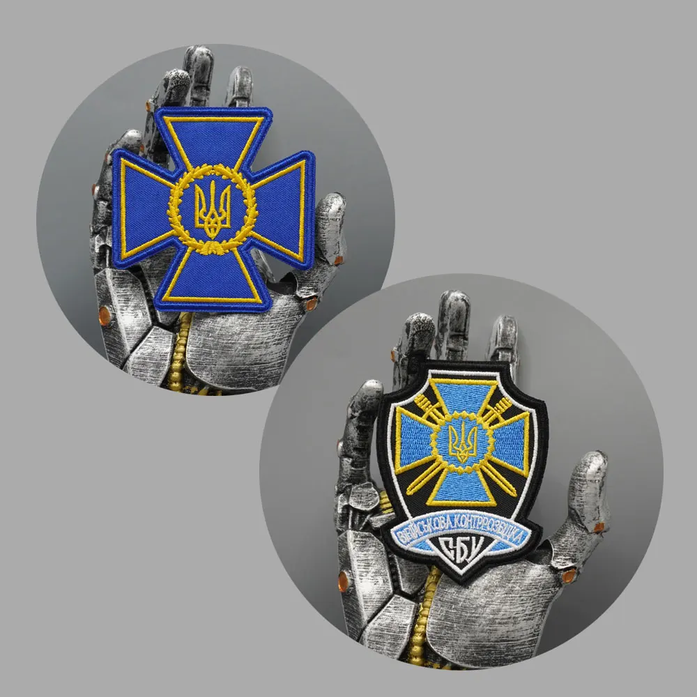 404 UKR Security Bureau taktische Stickerei-Patches, exquisit und hochwertig, für Kleidung geeignet, mit Haken auf der Rückseite.