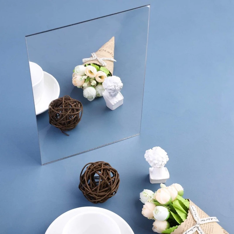 1pc Self Adhesive Mirror Sheets Flexible Non Glass Mirrors Removable Mirror Wall Stickers Home Room Bedroom 3D Wall Decor wall sticker mirror wall sticker