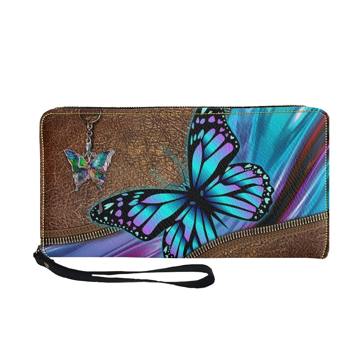 Butterfly Brown Crossbody | Painted Leather Purse - Bellorita