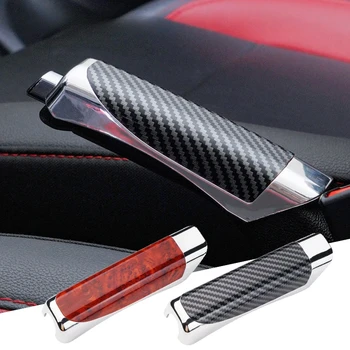 Copertura del freno a mano per auto Accessori interni del freno a mano Copertura di protezione delle manopole Decorazione del freno di stazionamento in fibra di carbonio Shell