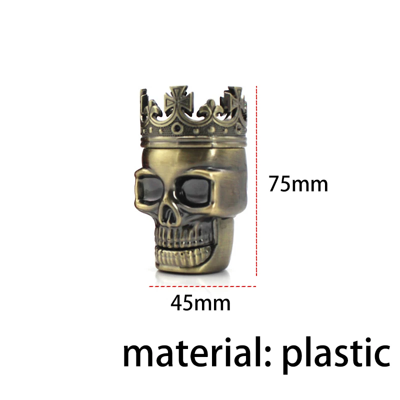 3 Layers Classic King Skull Plastics Tobacco Herb Spice Grinder Crusher Hand Muller Smoking Accessories Gift