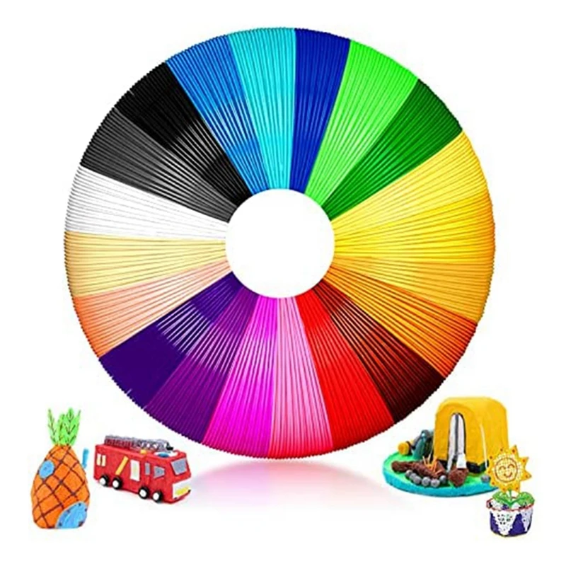 

20Pie E 3D Pen Filament PCL 10 M Each - 3D Pen PCL Filament 1.75 Mm For Low Temperatures, 3D Children's Pen