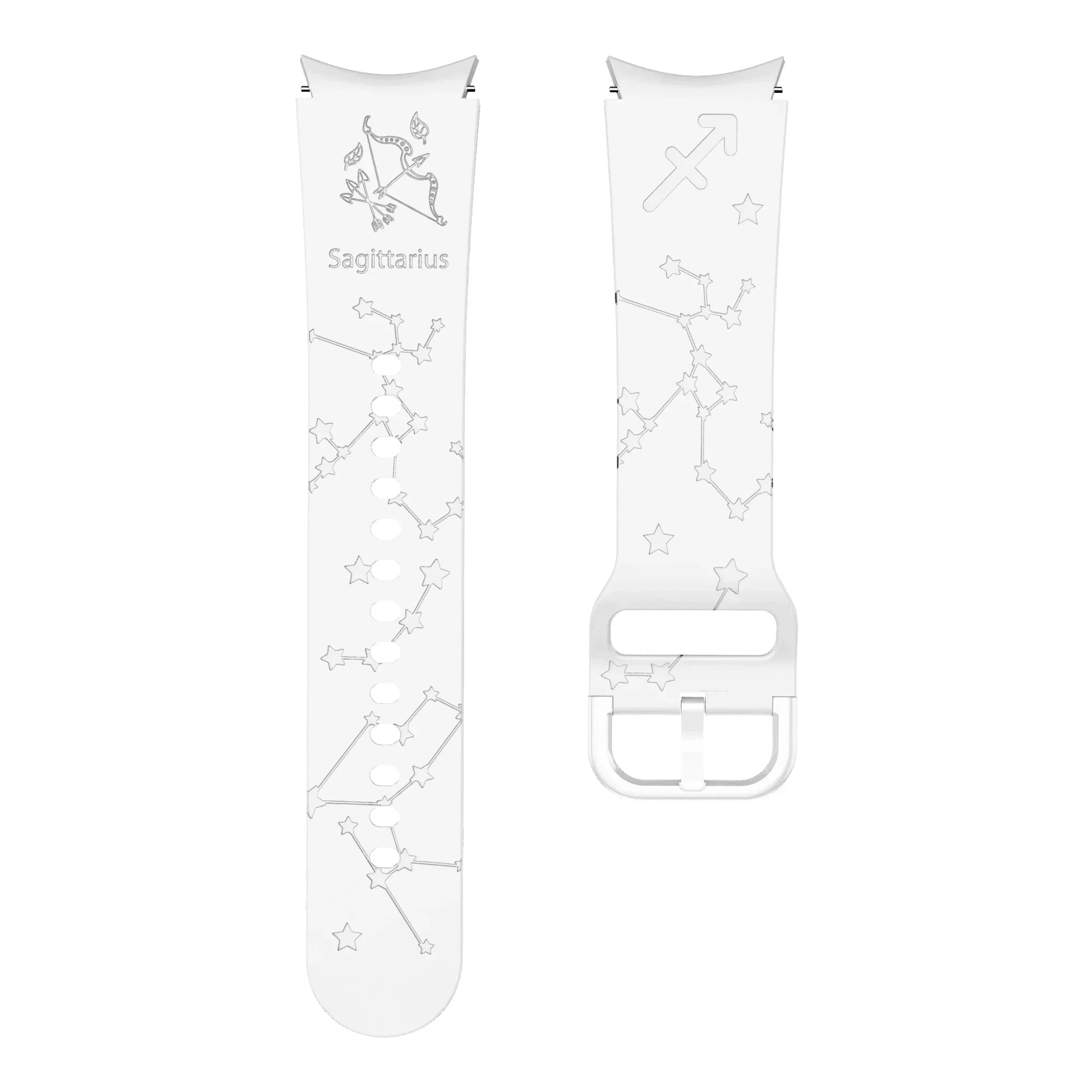Seamless Zodiac Engraved Classic Buckle Watch Strap