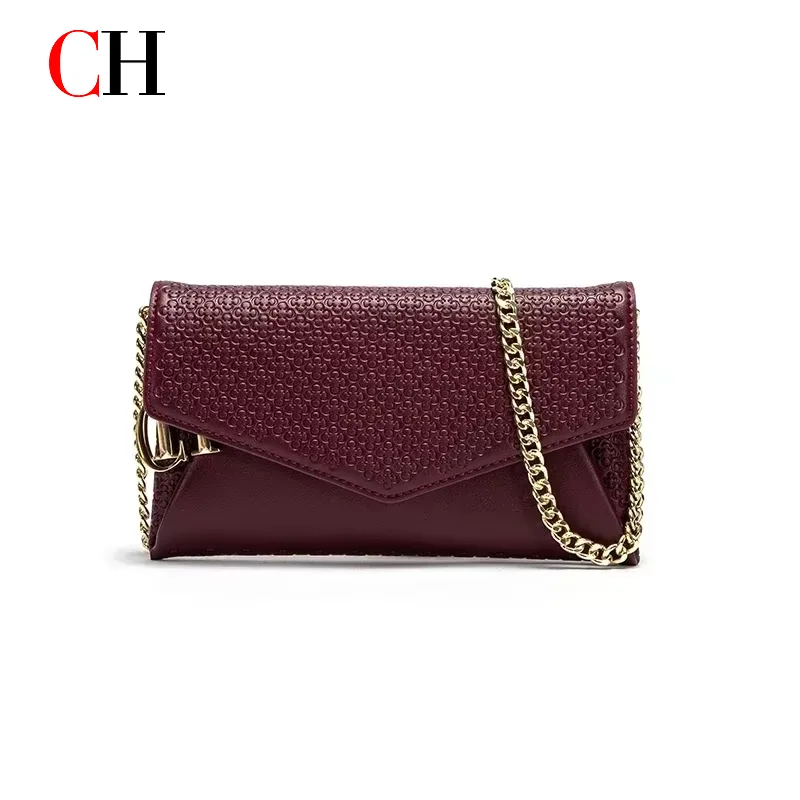 CH Vintage Letter Hardware Envelope Bag Ladies Removable Chain Shoulder Crossbody Handbag Party Evening Bag Comes With Gift Box 2