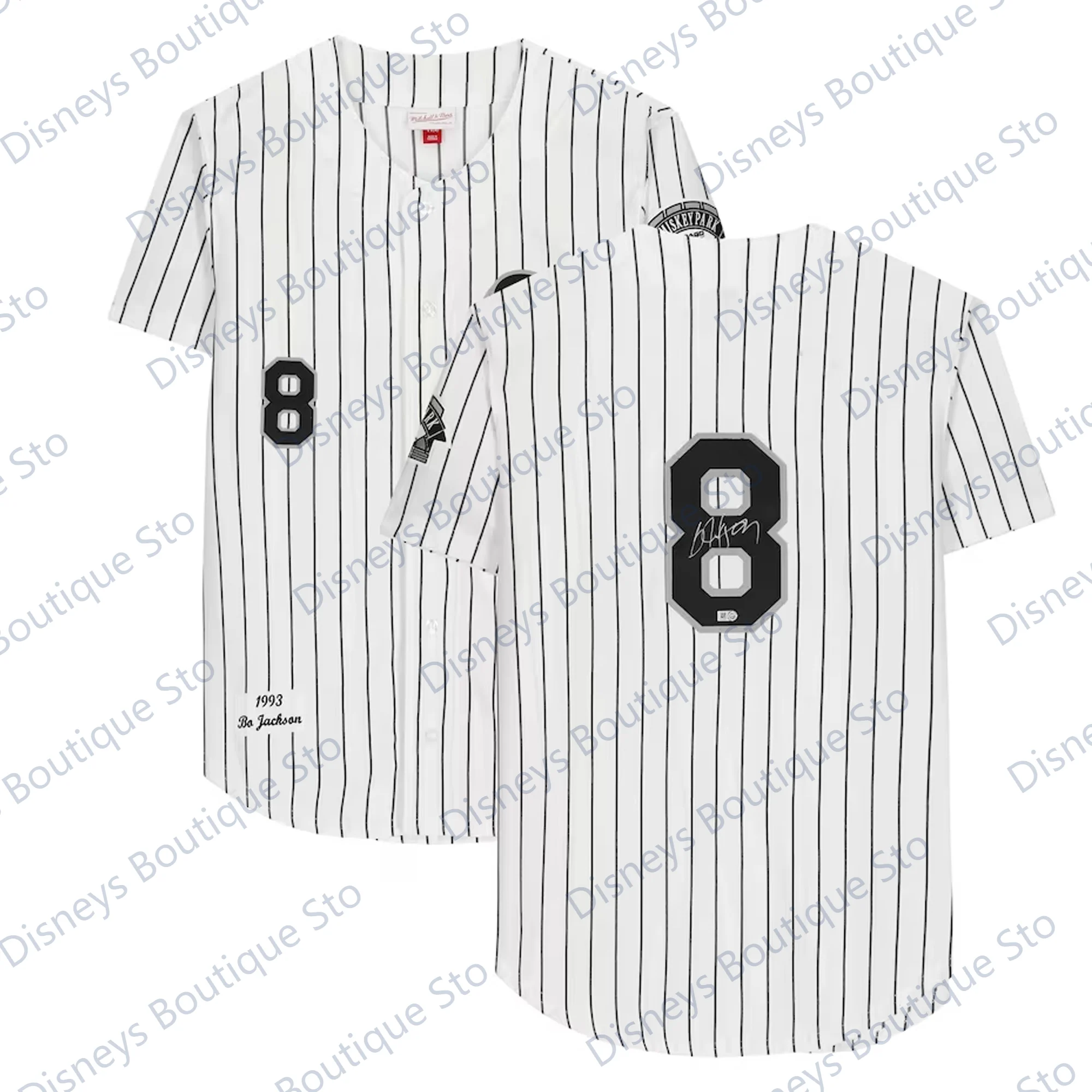 Maillot de baseball blanc taille réelle, Jackson Chicago, n ° 8, avec boutons découpés, art par FC Arrigo, uniforme de baseball, nouvelle collection