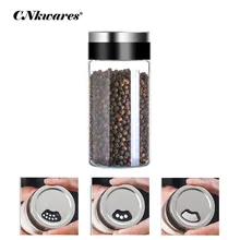 

150ml Glass Jars For Spices Salt Jar Switchable Glasses Spice Seasoning Bottle Barbecue Tools Pepper Shaker Box Kitchen Supplies