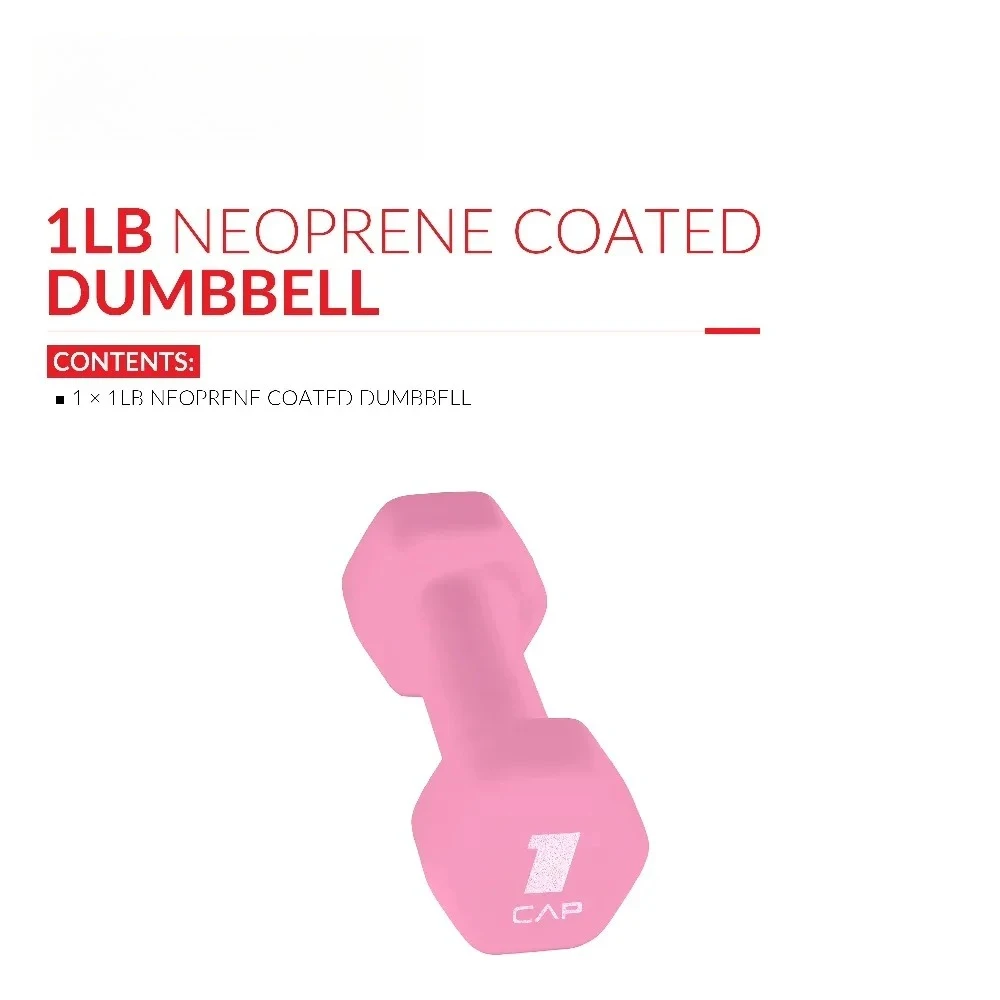 Neoprene Dumbbell 1lb Pair 2 Pack Pink Color Free Weight Hand Grip Strength Training Fitness Equipment Home Gym Yoga Exercise Workout Dumbbells Set for Women