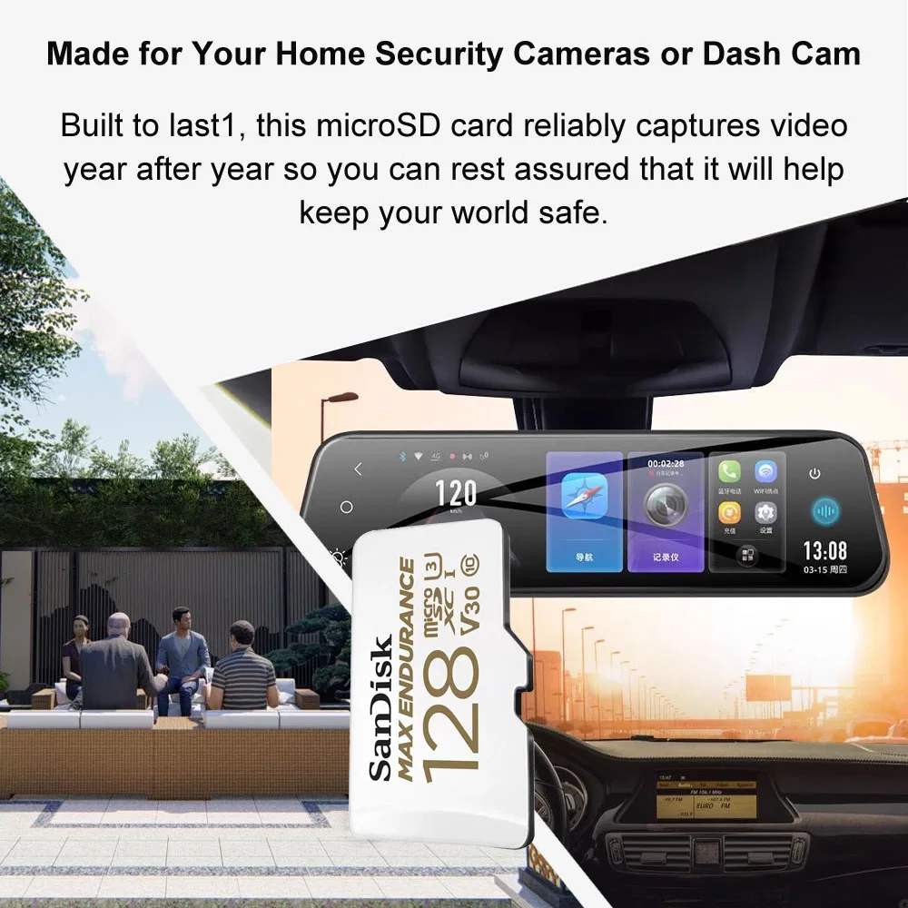 샌디스크 맥스 엔듀런스 microSD 카드 32GB 64GB 128GB 256GB U3 4K 풀 HD 메모리 카드 (드라이빙 레코더 및 감시 카메라용)