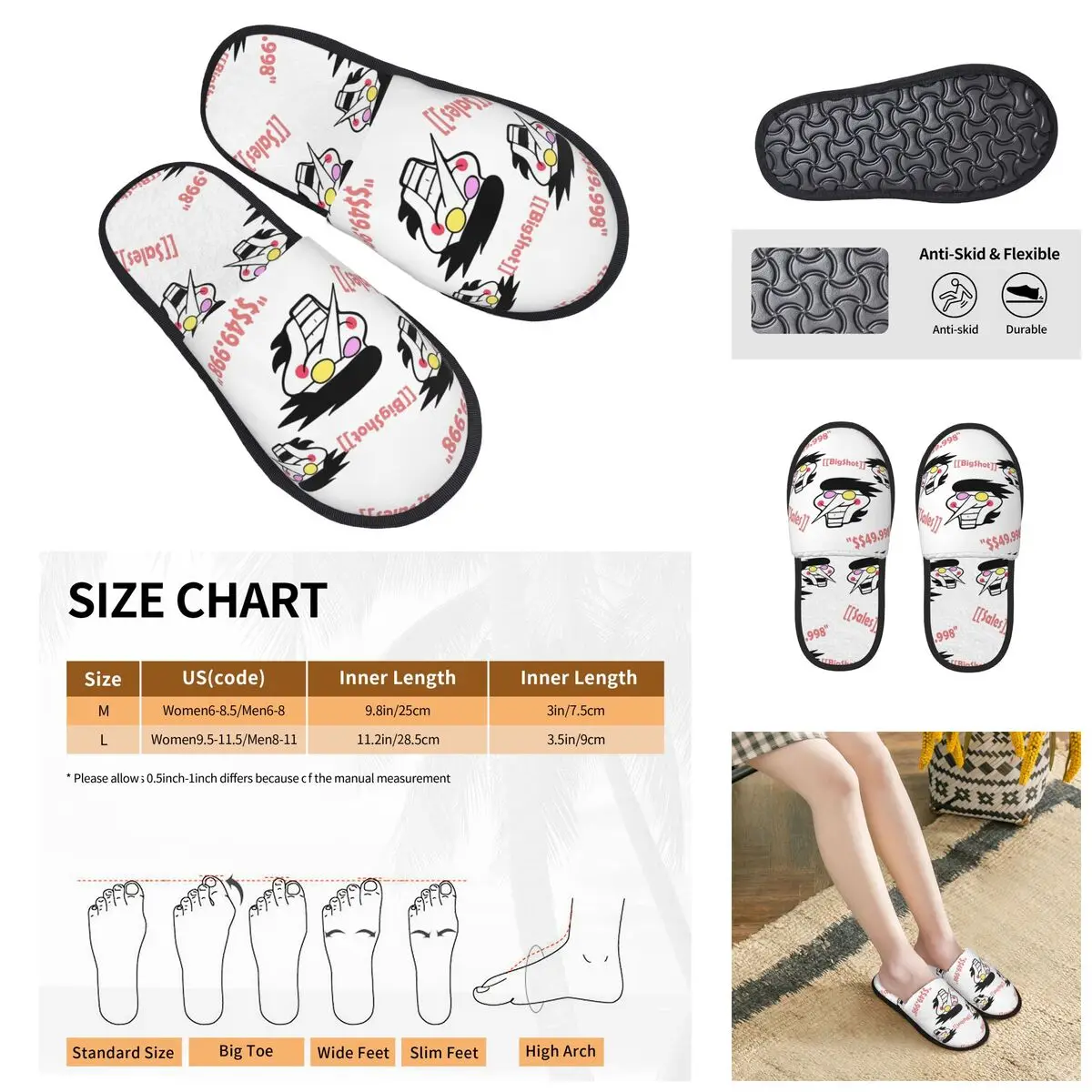 

Deltarune Spamton Undertale Men Women Furry slippers,Leisure printing pantoufle homme Home slippers