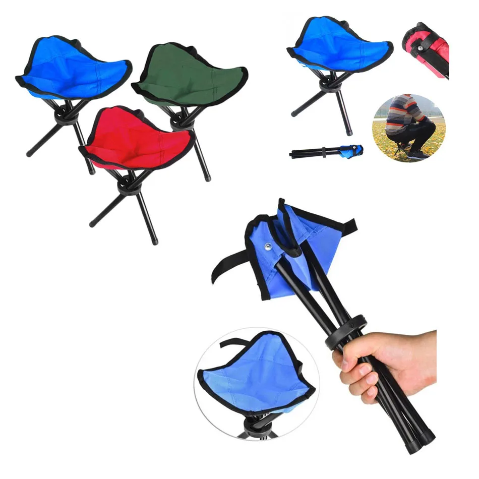 Outdoor Small Folding Triangular Stool Fishing Chairs Camping Multifunction Benches Foldable Stools Household Daily Park