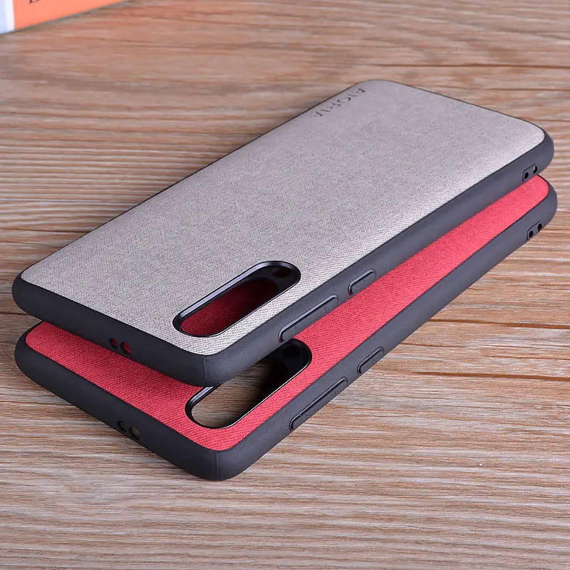 Luxury Textile Leather Skin Phone Case - Soft TPU & Hard PC Cover
