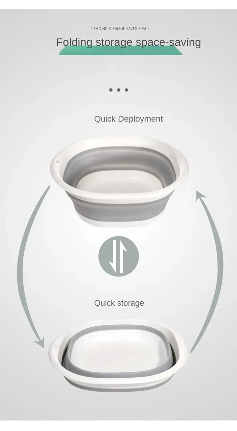 Description Picture 6 of itemPlastic Folding Basins Portable Wash Basins Folding Laundry Tub Adult Baby Bath Basin Bathroom Kitchen Accessories Wash Basin