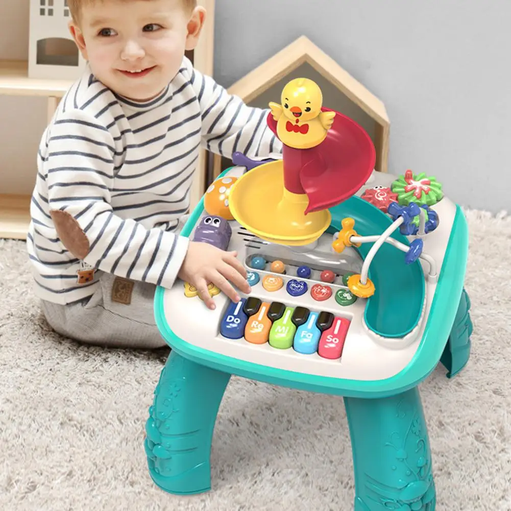 Baby Musical Instruments Toy Educational Baby Activity Table with Piano Ball Slide Musical Instruments for 1-3 Year Old Boys 4