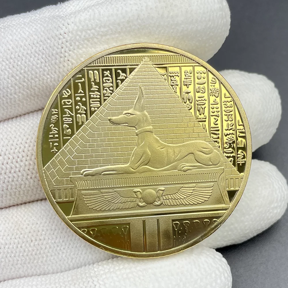 Anubis Gold Coin Pyramid Challenge Coin The Death God in Ancient Egyptian  Mythology Coin Collectibles Medal in Capsule - AliExpress