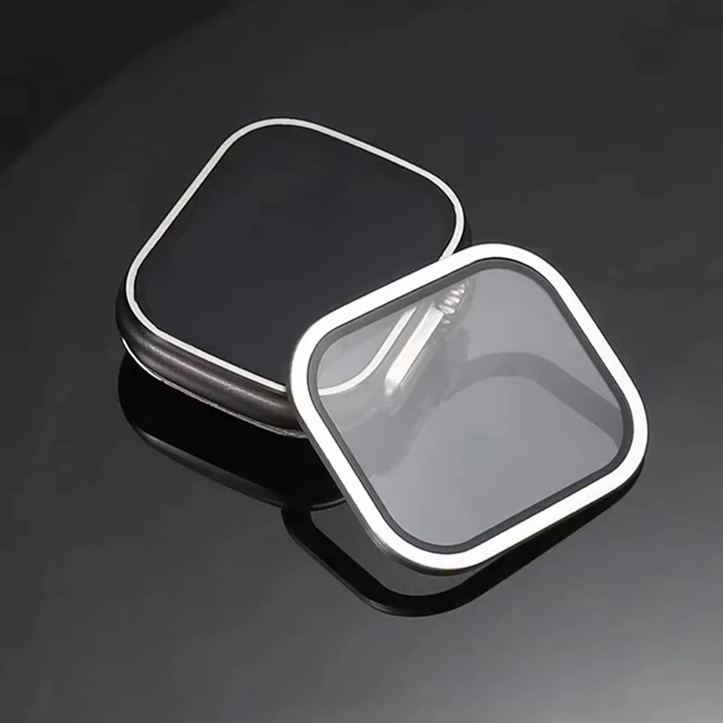 Premium Tempered Glass Screen Protector with Metal Bumper for 49mm Smartwatch - 2 Pack, Anti-Scratch HD Film