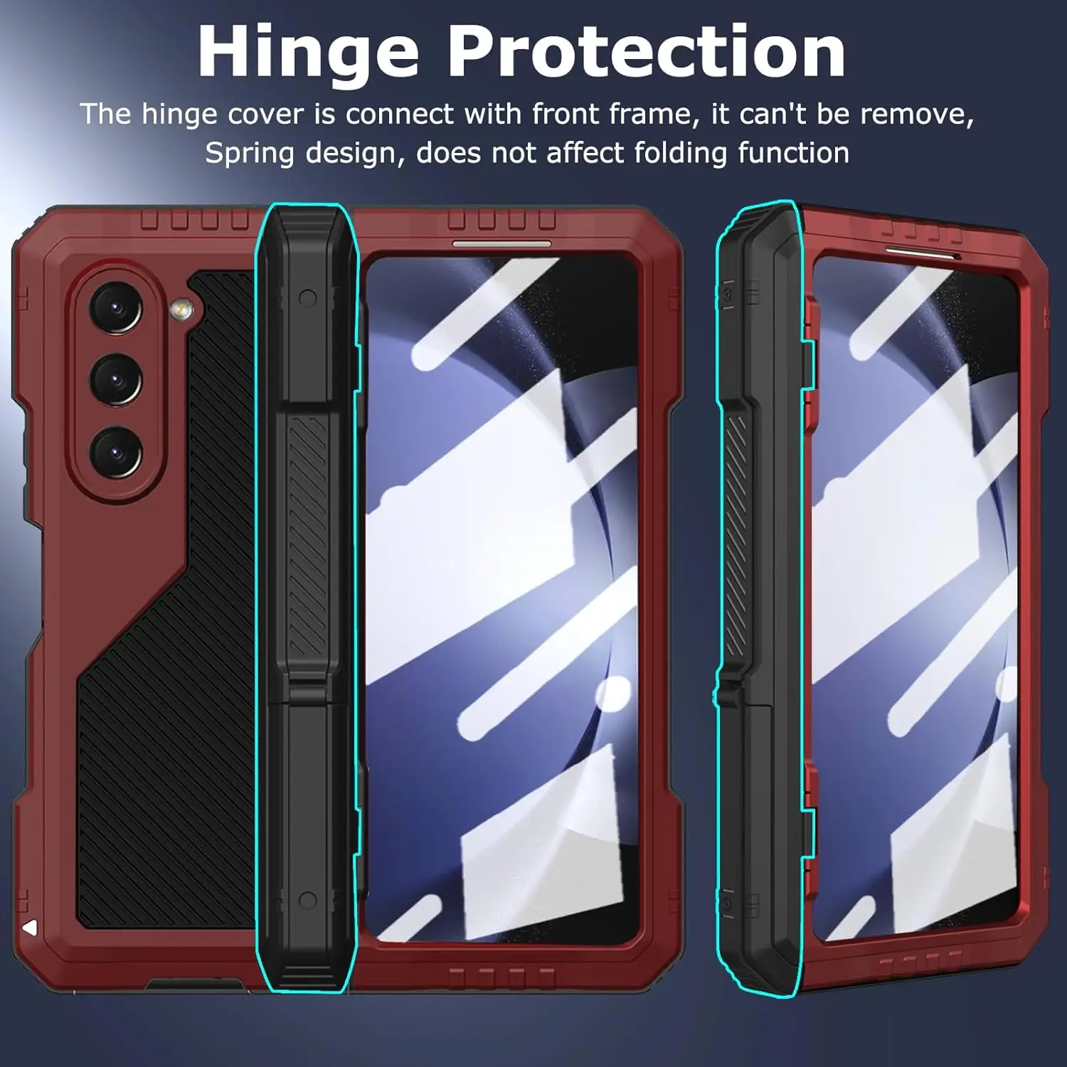 Heavy Duty Shockproof Case with S Pen Holder and Screen Protector Stand - Full-Body Metal Cover