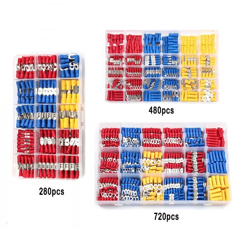 

Box mounted connection terminal combination 280/480/720pcs insulated terminal set cold pressed terminal