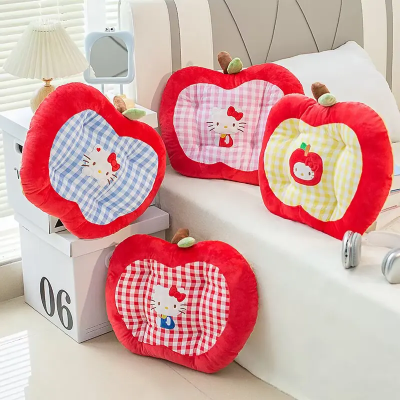 Niedliches Hello Kitty Apfelförmiges Plüschkissen, Cartoon-Stuhl-Sitzpolster, weich, bequem, für Zuhause, Büro, Dekoration, waschbar, rutschfest – Detail 10