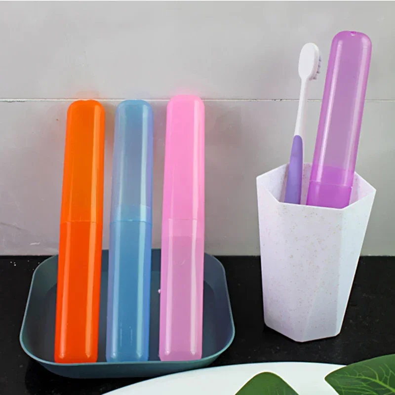 Toothbrush Head Protect Cover Tube Box Portable Case Storage Box Travel Camping Hiking Candy Color Reusable
