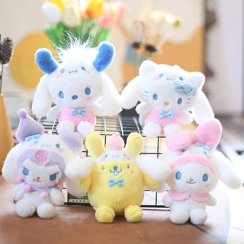 

Sanrio симпатичная аниме хлопковая кукла Sanrio плюшевые игрушки Kawaii Kuromi мягкий брелок сумка Подвеска шармы украшение для дома для девочки
