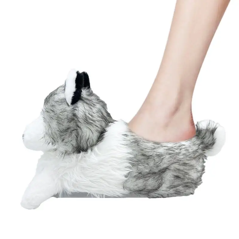 

Women Fuzzy House Slippers Plush Dog Fuzzy Indoor Slippers Soft Thick Cover Heel Non-slip Warm Cute Bedroom Cozy Slippers