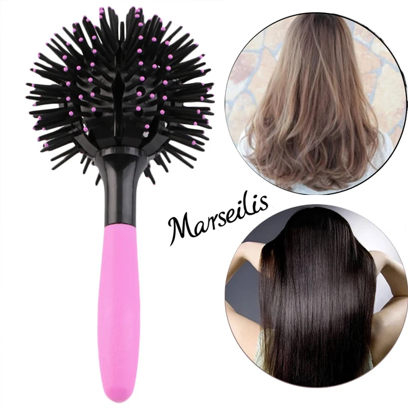 

3D Magic Round Hair Brushes Comb 360 Degree Ball Hair Styling Tools Detangling Hairbrush Heat Resistant Hair Comb for Wavy Curly