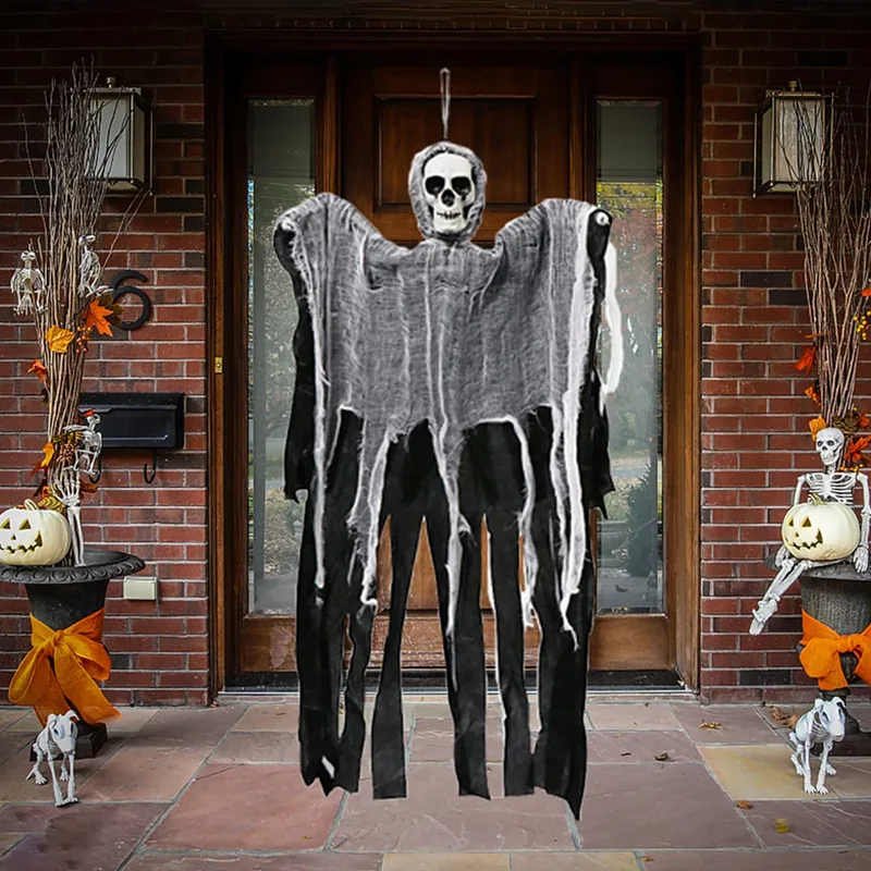 Spooky Hanging Skull Ghost Decoration