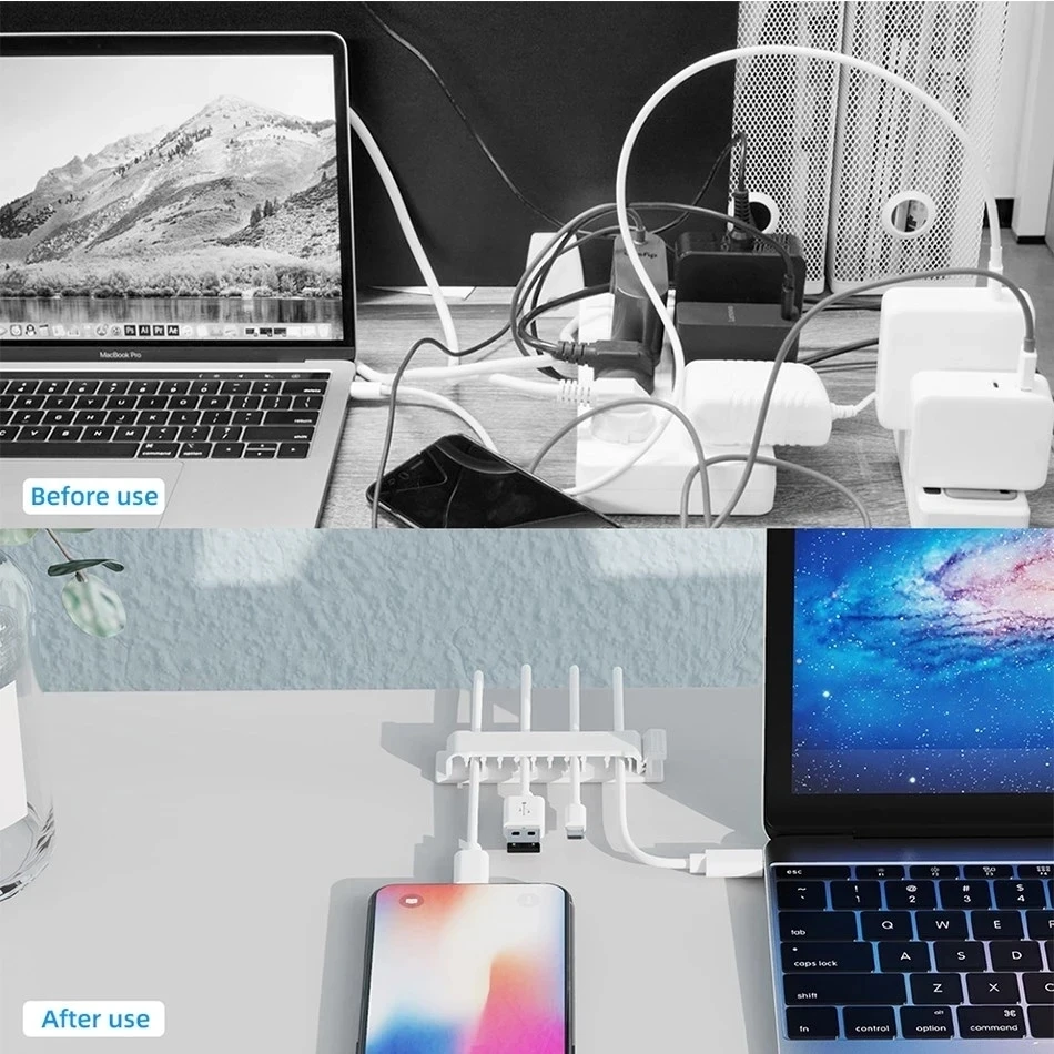 케이블 정리기 코드 관리 와이어 홀더 유연한 USB 케이블 와인더 마우스 키보드 이어폰 보호용 실리콘 클립