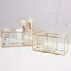 Transparent Glass Makeup Brush Storage Box Gold Cosmetics Container Ring Pencil Lipstick Holder Make Up Brushes Organizer 6