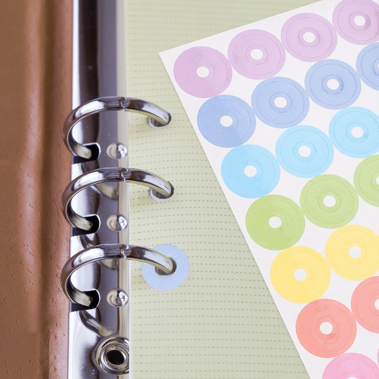 20 시트 바인더 구멍 보강 스티커 얇은 종이 페이지용 접착식 원형 구멍 보강제 학교 사무실 홈 노트북