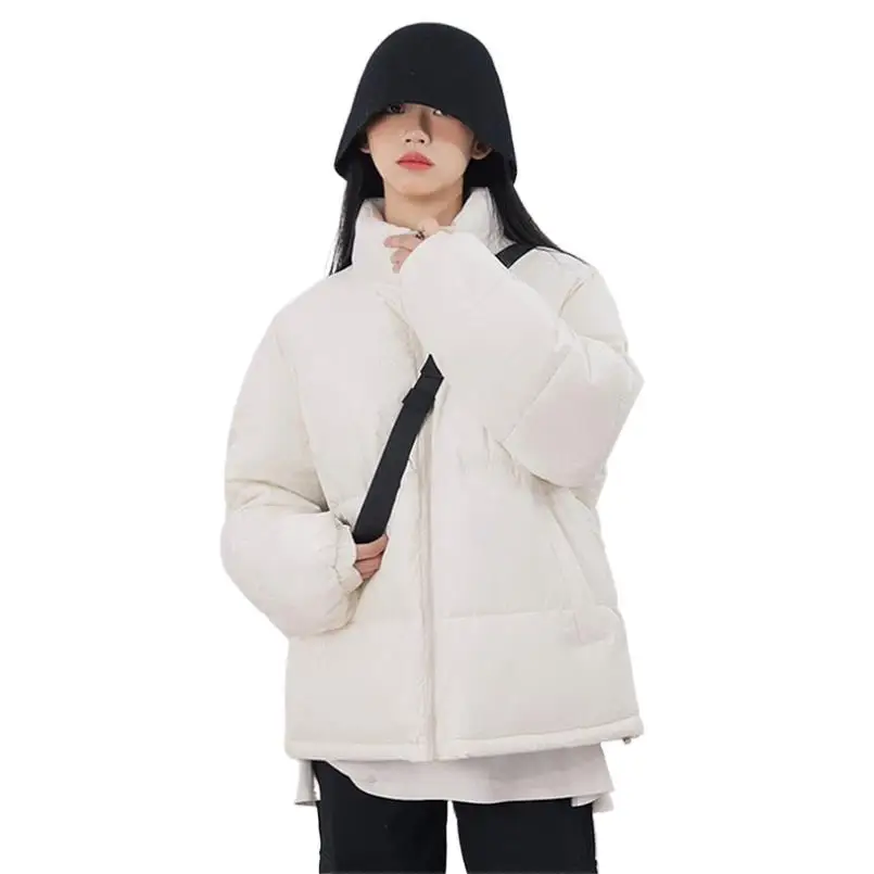 

Однотонная куртка-пуховик, женская одежда, зимнее утепленное пальто из хлопка, корейская мода, свободная парка, Повседневная шикарная верхняя одежда