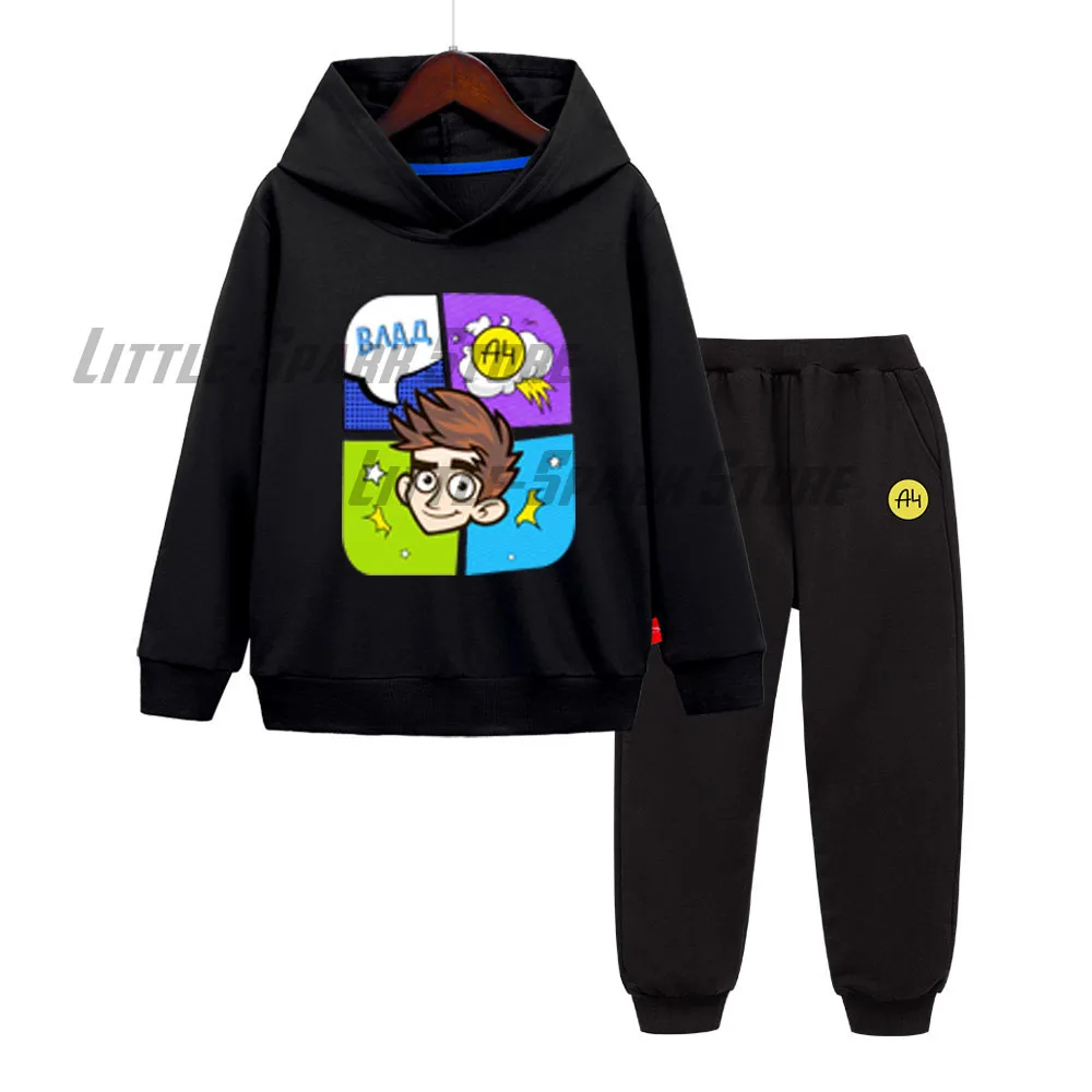 Children Hoodies Merch A4 ГЛЕНТ Blue Hooded sweatshirts Pants Suit Cotton Kids clothing Tops Boy Girl Hoodies Pullover 6