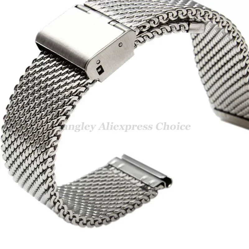 Mesh Milanese Stainless Steel Adjustable Watch Strap - 3mm Thickness Wire, Multiple Width Options