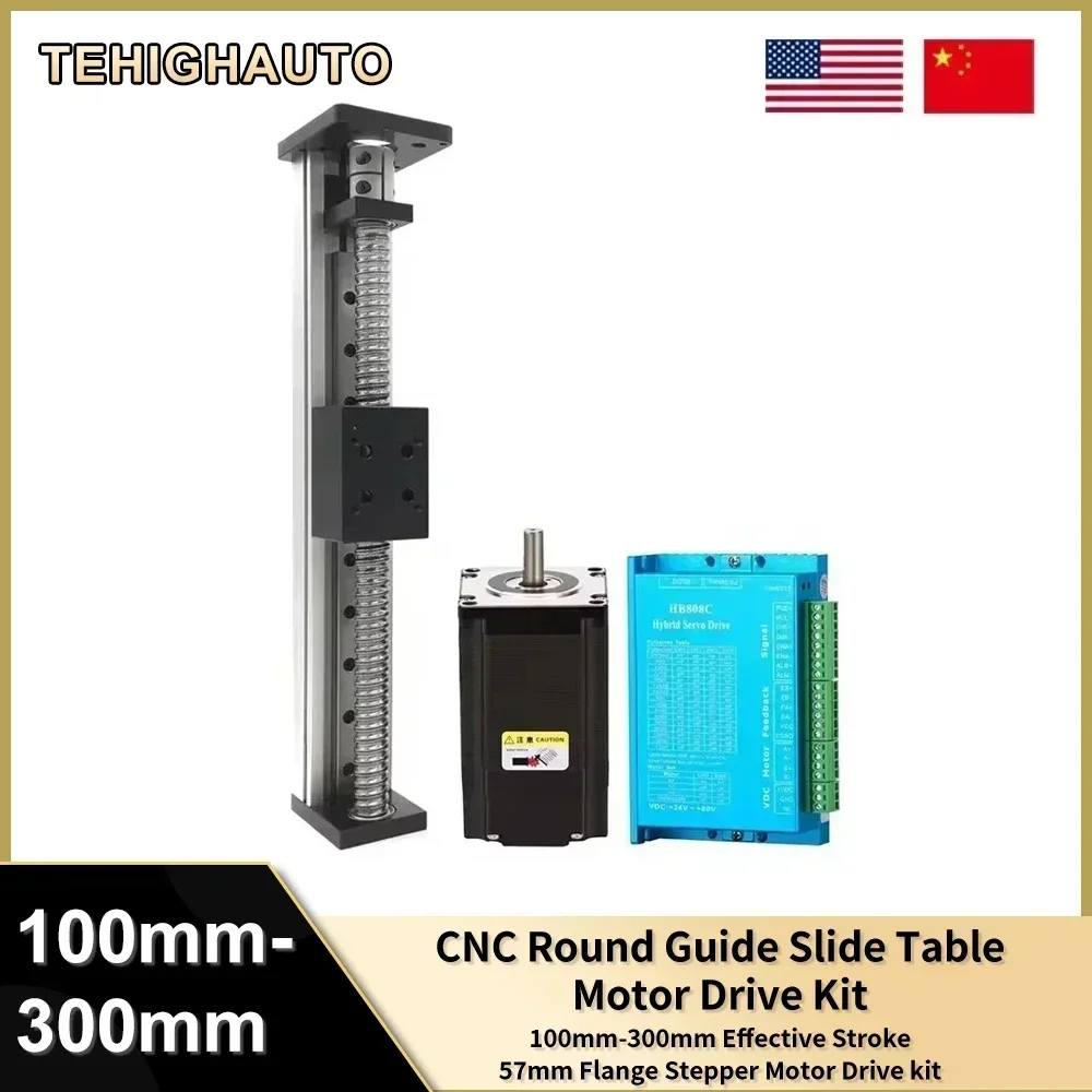 Nema23 57mm Stepper มอเตอร์คู่มือเชิงเส้นตารางชุดตารางเลื่อน SINGLE Rail Ball สกรู Motion STAGE แกนเดี่ยวหุ่นยนต์ 1