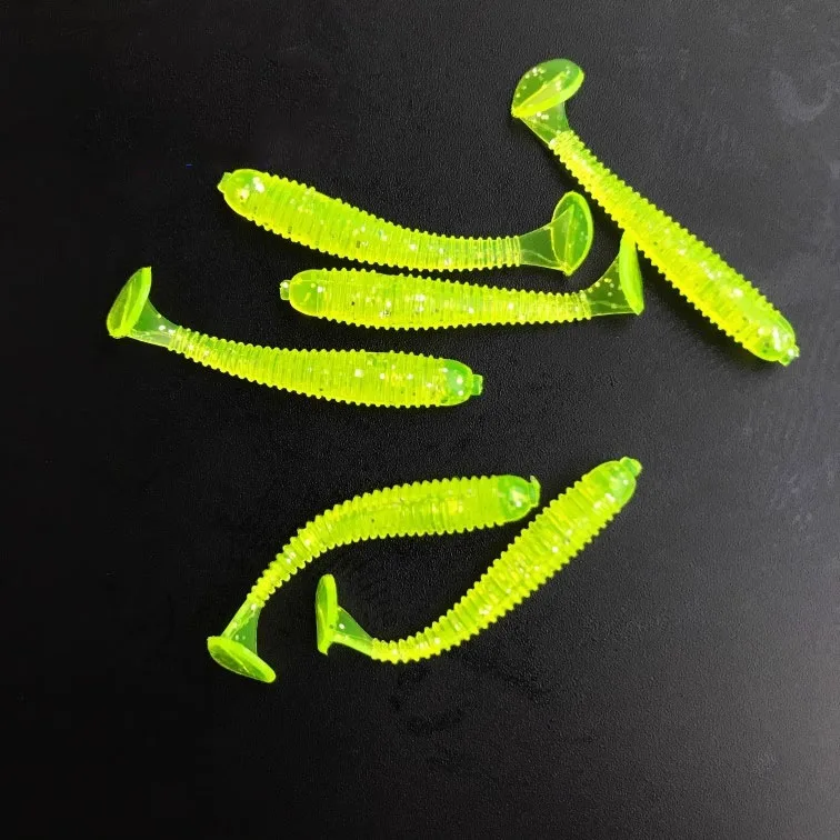 Mrlurion 4 cm 10 Stück kleine weiche Angelköder für Ködergeräte, T-Schwanz-Wobbler-Shad-Köderköder für Barsch, Barsch und Schleiffische – Detail 4