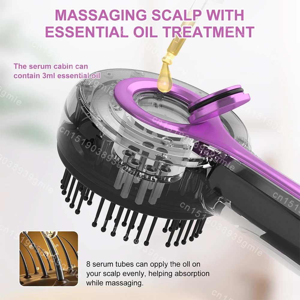 Electric Vibration Massage Comb Hair Regrowth Scalp Massage Head Massager Oil Liquid Applicator Waterproof Scalp Massager Brush