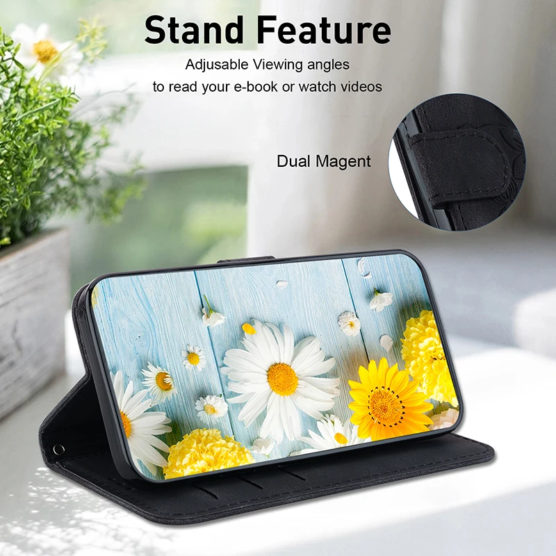 Leather Wallet Phone Case with Card Slot and Premium Cover Design