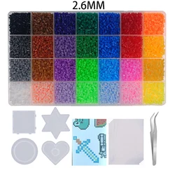 Vibrant Fusion Beads Craft Set - 28 Color DIY Pixel Art and 3D Puzzle Kit (2.6MM 14500pcs)
