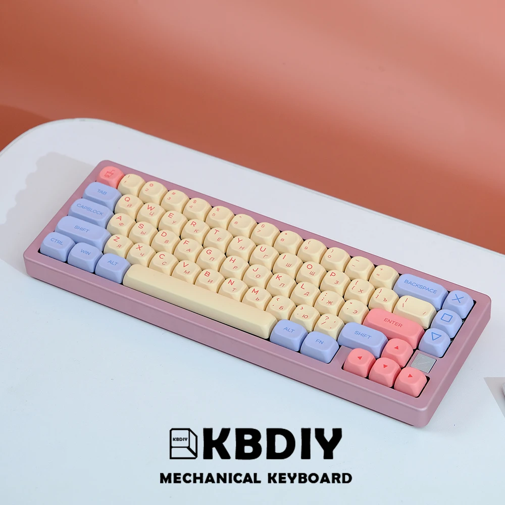 KBDiy-Keycaps coreano Set para teclado mecânico, Marshmallow