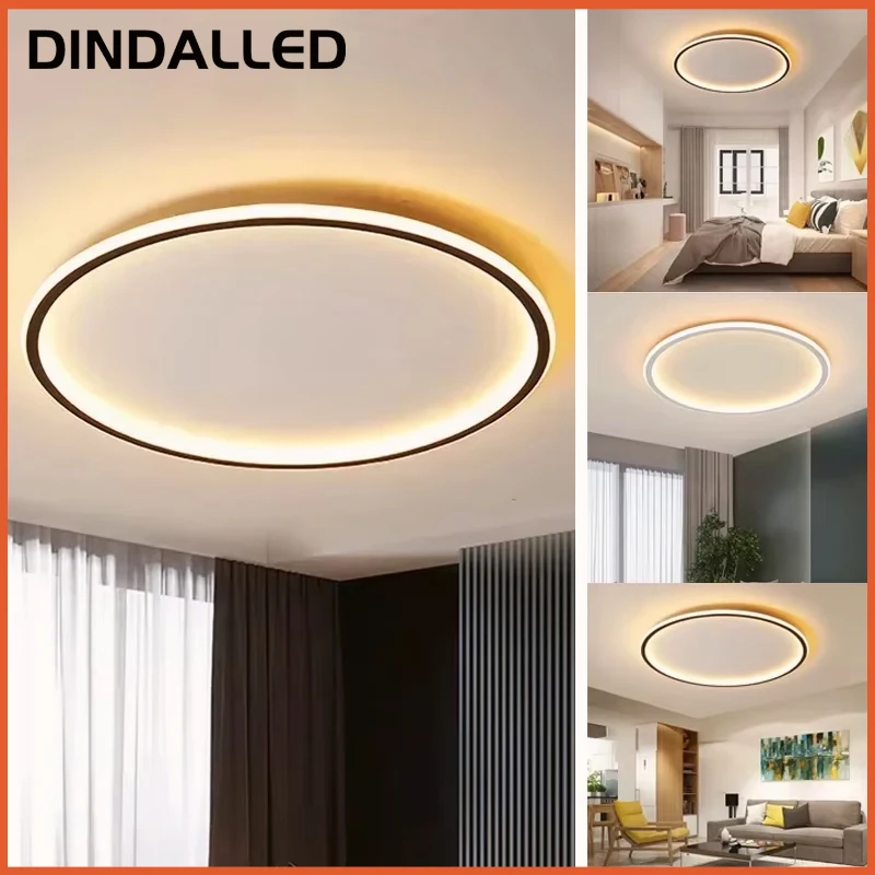 DINDALLED โคมไฟเพดาน LED โมเดิร์นพร้อมรีโมทคอนโทรลโคมระย้าสําหรับห้องนั่งเล่นห้องนอนทางเดินระเบียงโคมไฟในร่ม 1