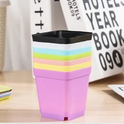 Set of 10 Colorful Mini Square Gardening Pots for Succulents and Seedlings (10PCS MIXED COLOR)